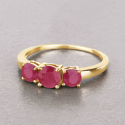 Bids.com 1.15 Carat Genuine Ruby 14K Yellow Gold Ring Rings Gray size 5.00,size 6.00,size 7.00,size 8.00,size 9.00