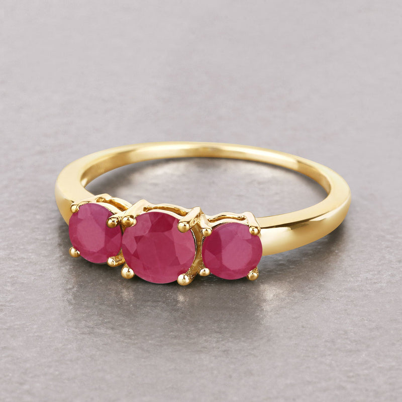 Bids.com 1.15 Carat Genuine Ruby 14K Yellow Gold Ring Rings Gray size 5.00,size 6.00,size 7.00,size 8.00,size 9.00