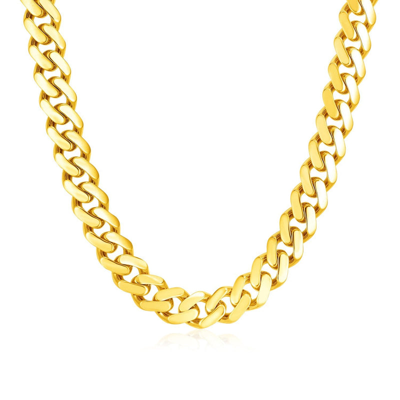 Bids.com 14k Yellow Gold Polished Miami Cuban Chain Necklace Necklaces White Smoke 24 / Yellow Gold