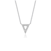 Bids.com Diamond Inverted Triangle Pendant in 14k White Gold Necklaces White Smoke 16 / White Gold