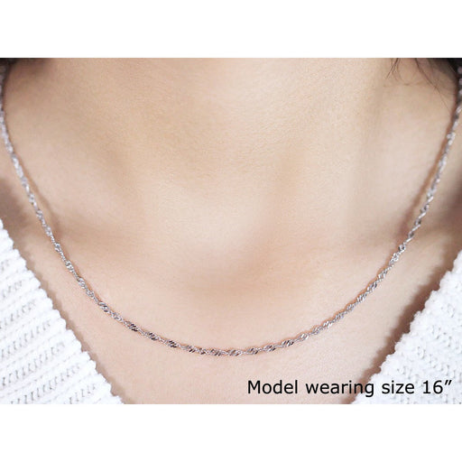 Bids.com 14k White Gold Singapore Chain 1.7mm Necklaces Gray 16 / White Gold,18 / White Gold,20 / White Gold