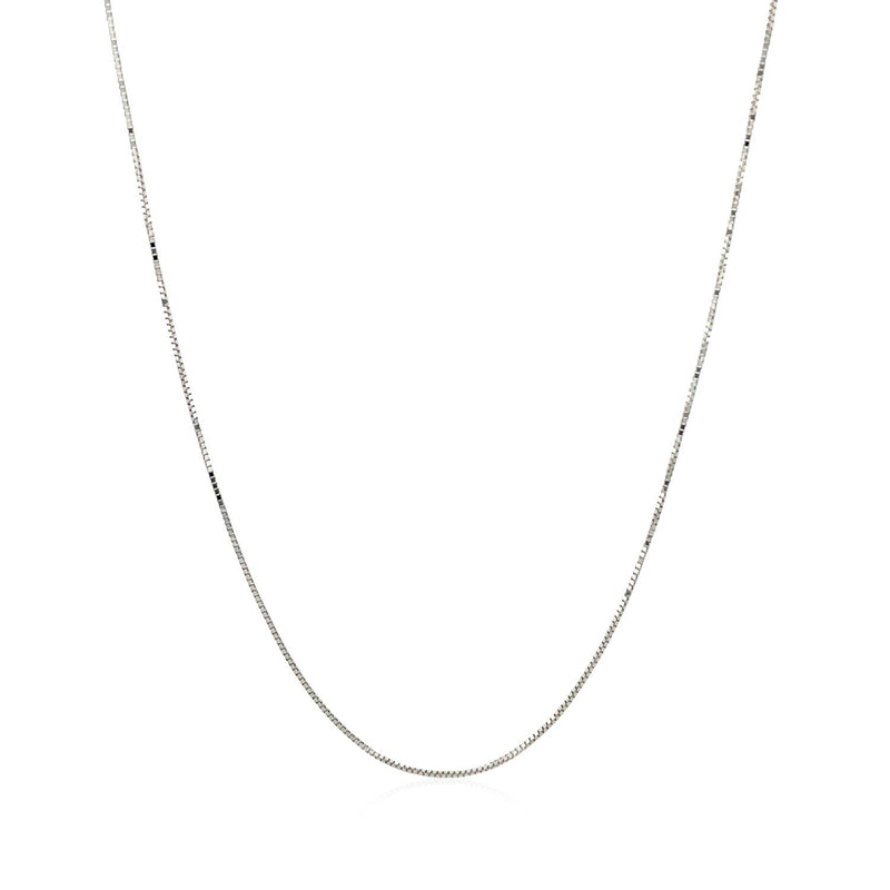 Bids.com 14k White Gold Classic Box Chain 0.45mm Necklaces White Smoke 16 / White Gold,18 / White Gold,20 / White Gold