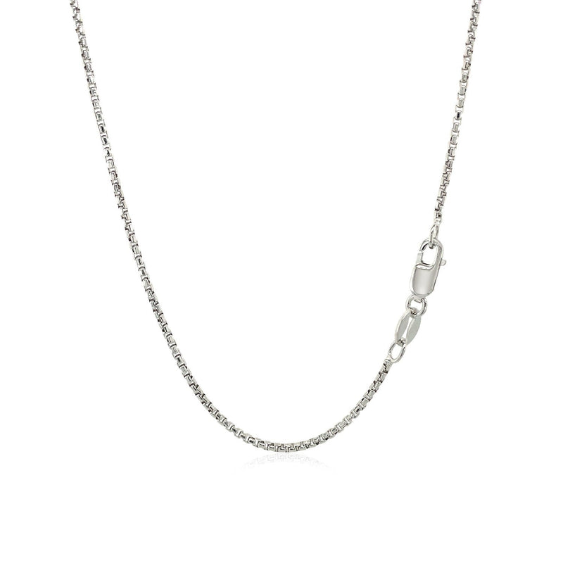 Bids.com 14k White Gold Round Box Chain 1.35 mm Necklaces White Smoke 16 / White Gold,18 / White Gold,20 / White Gold
