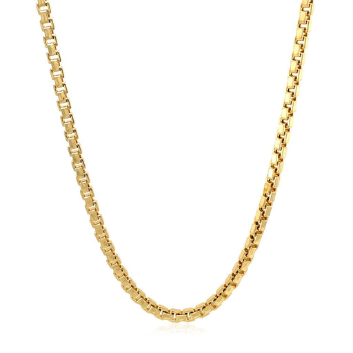 Bids.com 2.5mm 14k Yellow Gold Semi Solid Box Chain Necklaces White Smoke 20 / Yellow Gold,22 / Yellow Gold,24 / Yellow Gold