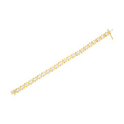 Bids.com 10K Yellow Gold Plated Sterling Silver 2 cttw Diamond "XOXO" Bracelet (J-K Clarity, I1-I2 Color) - Size 7.25" Bracelets White Smoke YellowWhite.Sterling Silver / 7.25