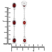 Bids.com 2.70 Carat Genuine Garnet .925 Sterling Silver Earrings Earrings White Smoke