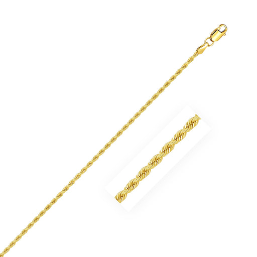 Bids.com 2.0mm 14k Yellow Gold Solid Rope Chain Necklaces White Smoke 16 / Yellow Gold,18 / Yellow Gold,20 / Yellow Gold,22 / Yellow Gold,24 / Yellow Gold,30 / Yellow Gold,One / Yellow Gold