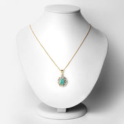 Bids.com 2.78 Carat Genuine Emerald and White Topaz .925 Sterling Silver Pendant Pendants White Smoke