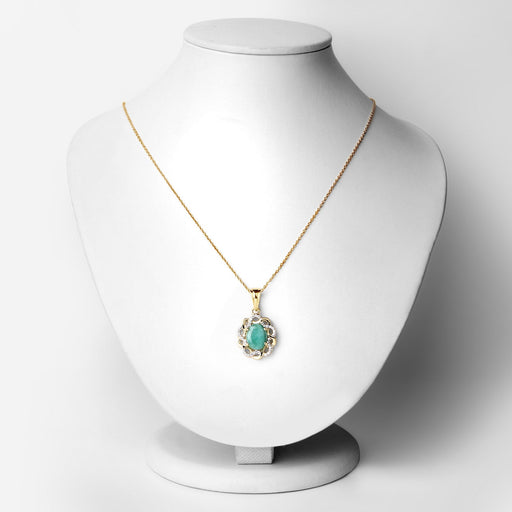 Bids.com 2.78 Carat Genuine Emerald and White Topaz .925 Sterling Silver Pendant Pendants White Smoke