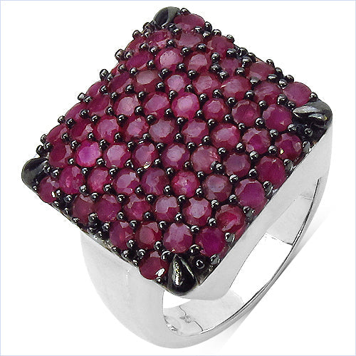 Bids.com 3.15 Carat Genuine Ruby .925 Sterling Silver Ring Rings White Smoke size 7.00,size 6.00,size 8.00,size 9.00