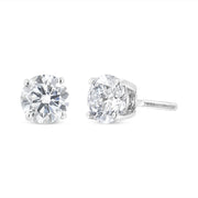 Bids.com 14K White Gold 1-1/2 Cttw Round Brilliant-Cut Diamond Classic 4-Prong Stud Earrings with Screw Backs (H-I Color, I1-I2 Clarity) Earrings White Smoke White.Gold / 1.5