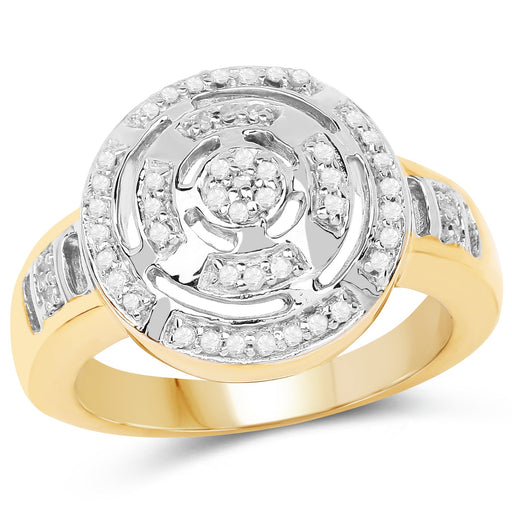 Bids.com 14K Yellow Gold Plated 0.21 Carat Genuine White Diamond .925 Sterling Silver Ring Rings White Smoke size 8.00,size 6.00,size 7.00,size 9.00,size 5.00
