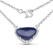 Bids.com 3.92 Carat Genuine Blue Aventurine .925 Sterling Silver Pendant Pendants White Smoke