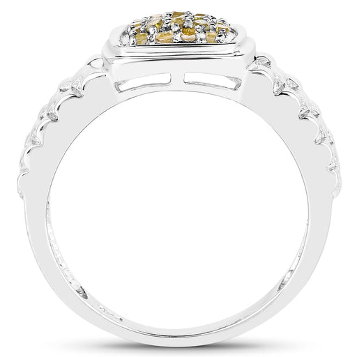 Bids.com 0.25 Carat Genuine Yellow Diamond .925 Sterling Silver Ring Rings White Smoke size 6.00,size 7.00,size 8.00,size 9.00