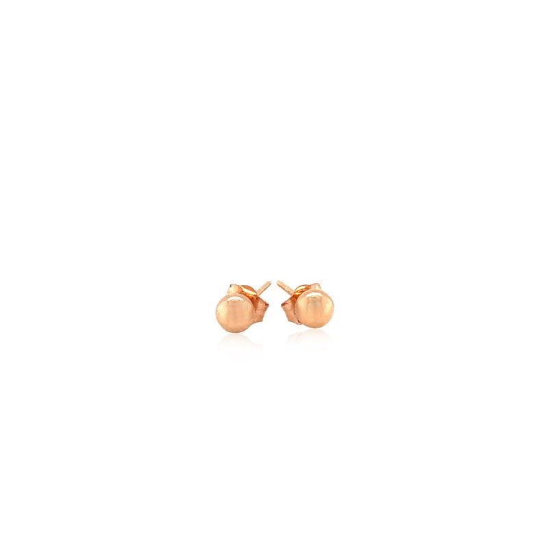 Bids.com 14k Rose Gold Ball Style Stud Earrings (4.0 mm) Earrings White Smoke Rose Gold