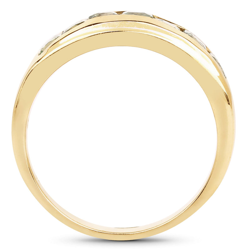 Bids.com 14K Yellow Gold Plated 1.26 Carat Genuine Green Sapphire .925 Sterling Silver Ring Rings White Smoke size 5.50,size 7.50,size 6.00,size 7.00,size 8.00,size 9.00