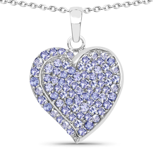 Bids.com 3.97 Carat Genuine Tanzanite .925 Sterling Silver Pendant Pendants White Smoke