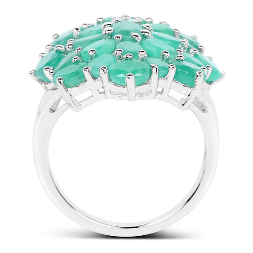 Bids.com 5.88 Carat Genuine Emerald .925 Sterling Silver Ring Rings White Smoke size 7.00,size 5.00,size 6.00,size 8.00,size 9.00,size 10.00,size 12.50