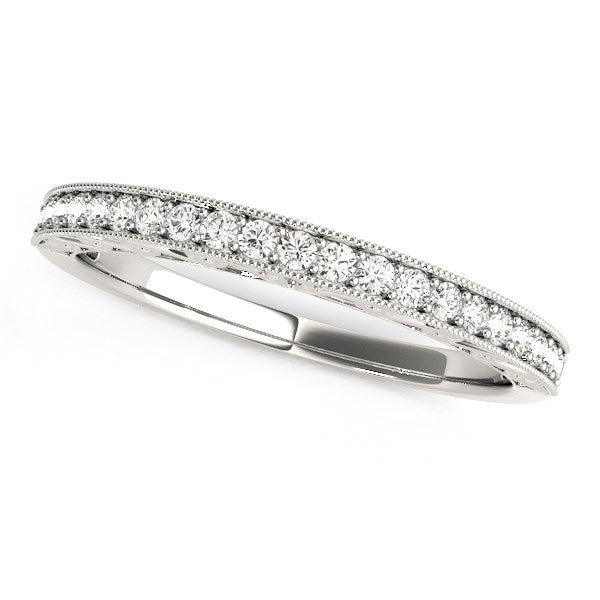 Bids.com 14k White Gold Milgrain Bordered Round Diamond Wedding Band (1/6 cttw) Rings White Smoke 3 / White Gold,3.5 / White Gold,4 / White Gold,4.5 / White Gold,5 / White Gold,5.5 / White Gold,6 / White Gold,6.5 / White Gold,7 / White Gold,7.5 / White Gold,8 / White Gold,8.5 / White Gold,9 / White Gold