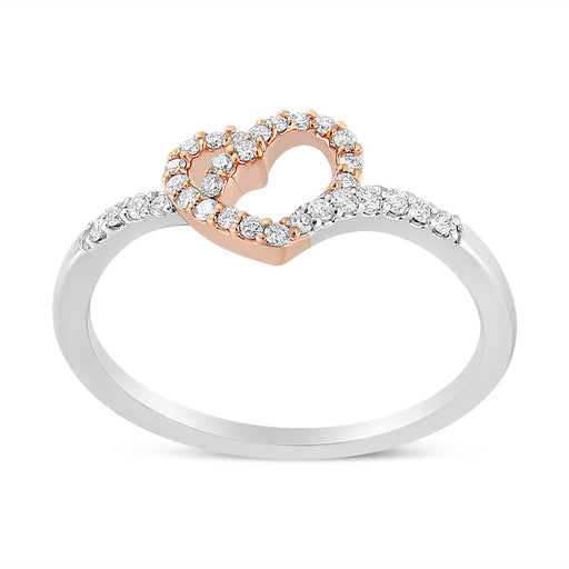 Bids.com 14K Rose Gold Plated and White .925 Sterling Silver 1/5 Cttw Round-Cut Diamond Open Heart Promise Ring (I-J Color, I2-I3 Clarity) - Ring Size 7 Rings White Smoke 9 / Rose.Sterling Silver,8 / Rose.Sterling Silver,6 / Rose.Sterling Silver,5 / Rose.Sterling Silver,10 / Rose.Sterling Silver