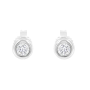 Bids.com 10K White Gold 1/4 Cttw Round Brilliant-Cut Near Colorless Diamond Bezel-Set Stud Earrings (H-I Color, I1-I2 Clarity) Earrings White Smoke Yellow.Gold,White.Gold,10k Rose Gold
