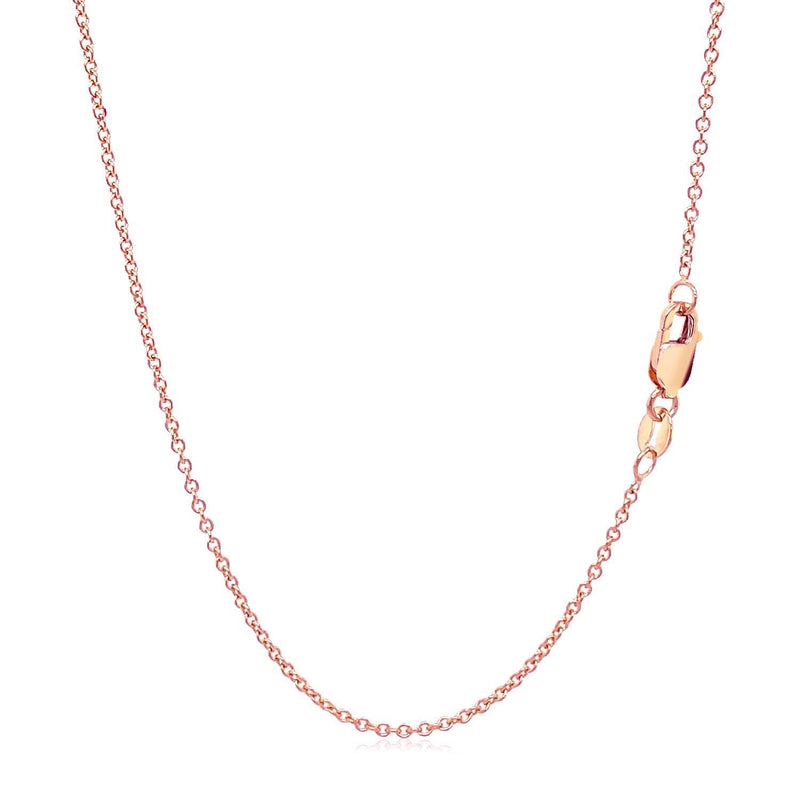Bids.com 14k Rose Gold Round Cable Link Chain (1.25 mm) Necklaces White Smoke 16 / Rose Gold,18 / Rose Gold,20 / Rose Gold