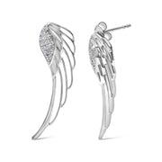 Bids.com 14K White Gold 1/4 Cttw Lab Grown Diamond Angel Wing Stud Earrings (F-G Color, VS1-VS2 Clarity) Earrings White Smoke White.Gold / 0.24