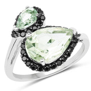Bids.com 3.42 Carat Genuine Multi Stone .925 Sterling Silver Ring Rings White Smoke size 6.00,size 7.00,size 8.00