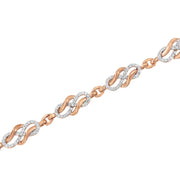 Bids.com 10K Rose Gold 1.0 Cttw Diamond Infinity Loop and Swirl Link Bracelet (I-J Color, I2-I3 Clarity) - 7.25" Inches Bracelets White Smoke Rose.Gold / 7.25