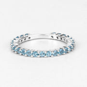 Bids.com 0.94 Carat Genuine Swiss Blue Topaz .925 Sterling Silver Ring Rings White Smoke size 7.00,size 6.00,size 8.00,size 5.00,size 9.00