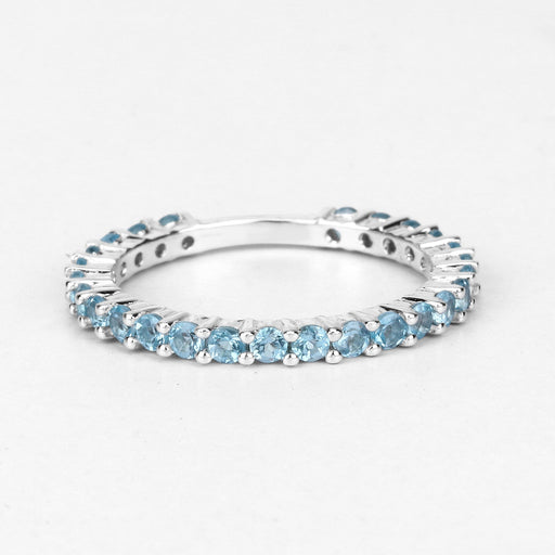 Bids.com 0.94 Carat Genuine Swiss Blue Topaz .925 Sterling Silver Ring Rings White Smoke size 7.00,size 6.00,size 8.00,size 5.00,size 9.00