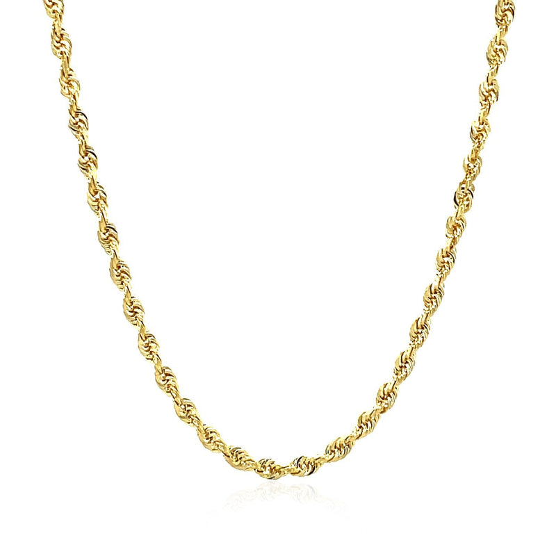 Bids.com 2.75mm 14k Yellow Gold Solid Diamond Cut Rope Chain Necklaces White Smoke 18 / Yellow Gold,20 / Yellow Gold,22 / Yellow Gold,24 / Yellow Gold,30 / Yellow Gold,One / Yellow Gold