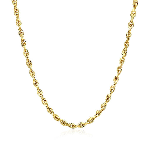 Bids.com 2.75mm 14k Yellow Gold Solid Diamond Cut Rope Chain Necklaces White Smoke 18 / Yellow Gold,20 / Yellow Gold,22 / Yellow Gold,24 / Yellow Gold,30 / Yellow Gold,One / Yellow Gold