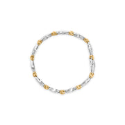Bids.com 10k Two-Toned Gold 2.00 Cttw Channel Set Baguette-Diamond Weave and  "X" Spiral Link Bracelet (H-I Color, I1-I2 Clarity) - 7" Bracelets White Smoke YellowWhite.Gold / 7