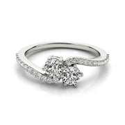Bids.com Curved Band Two Stone Diamond Ring in 14k White Gold (3/4 cttw) Rings White Smoke 3 / White Gold,3.5 / White Gold,4 / White Gold,4.5 / White Gold,5 / White Gold,5.5 / White Gold,6 / White Gold,6.5 / White Gold,7 / White Gold,7.5 / White Gold,8 / White Gold,8.5 / White Gold,9 / White Gold,One / White Gold