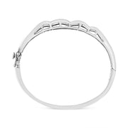 Bids.com 14K White Gold 3 1/3 Cttw Invisible Set Princess-Cut Diamond Wave Bangle Bracelet (H-I Color, SI1-SI2 Clarity) - Size 7" Bracelets White Smoke White.Gold / 7