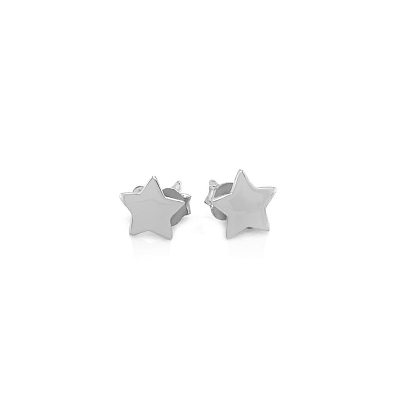 Bids.com 14k White Gold Post Earrings with Stars Earrings White Smoke White Gold