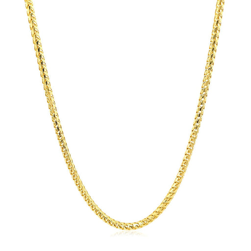 Bids.com 2.2mm 14k Yellow Solid Gold Diamond Cut Round Franco Chain Necklaces White Smoke 18 / Yellow Gold,20 / Yellow Gold,24 / Yellow Gold