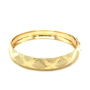 Bids.com 10k Yellow Gold Dual-Textured Diamond Pattern Bangle Bracelets White Smoke 7 / Yellow Gold,8 / Yellow Gold
