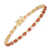 Bids.com 7.00 Carat Genuine Orange Sapphire 14K Yellow Gold Bracelet Bracelets White Smoke size 7.00