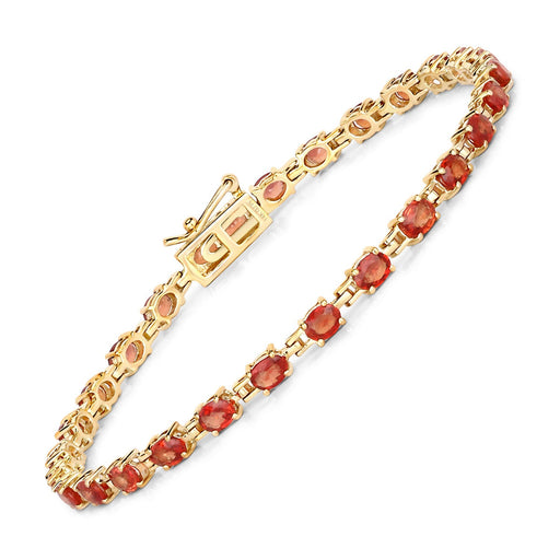 Bids.com 7.00 Carat Genuine Orange Sapphire 14K Yellow Gold Bracelet Bracelets White Smoke size 7.00