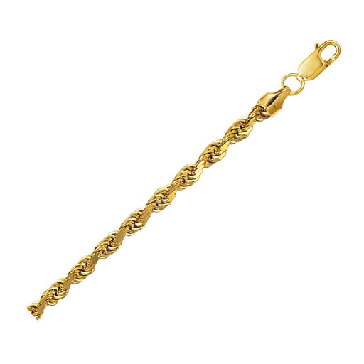 Bids.com 10K Yellow Gold Hollow Diamond Cut Rope Chain (4.00 mm) Necklaces White Smoke 18 / Yellow Gold,20 / Yellow Gold,22 / Yellow Gold,24 / Yellow Gold
