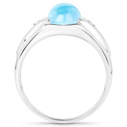 Bids.com 3.67 Carat Genuine Swiss Blue Topaz and White Topaz .925 Sterling Silver Ring Rings White Smoke size 6.00,size 8.00,size 9.00,size 7.00,size 10.50,size 5.00
