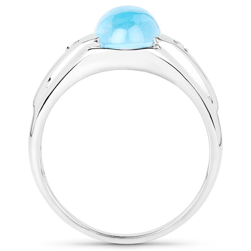 Bids.com 3.67 Carat Genuine Swiss Blue Topaz and White Topaz .925 Sterling Silver Ring Rings White Smoke size 6.00,size 8.00,size 9.00,size 7.00,size 10.50,size 5.00