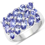 Bids.com 3.75 Carat Genuine Tanzanite .925 Sterling Silver Ring Rings White Smoke size 6.00,size 8.00,size 7.75,size 7.00,size 9.00,size 5.00,size 10.00