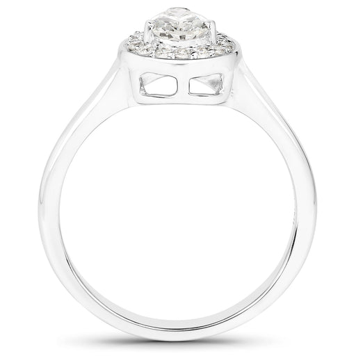 Bids.com 14K White Gold 0.64 Carat Genuine White Diamond Ring Rings White Smoke size 7.00,size 6.00,size 8.00