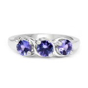 Bids.com 1.05 Carat Genuine Tanzanite .925 Sterling Silver Ring Rings White Smoke size 6.00,size 7.00,size 8.00,size 9.00,size 5.00