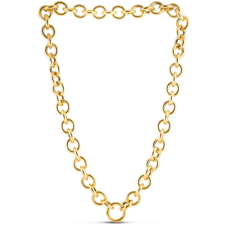 Bids.com 14k Yellow Gold Round Link Chain Necklace Necklaces White Smoke 18 / Yellow Gold