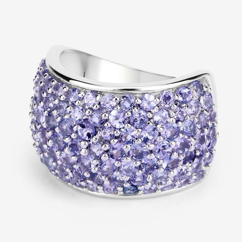 Bids.com 4.22 Carat Genuine Tanzanite .925 Sterling Silver Ring Rings White Smoke size 6.00,size 7.00,size 8.00,size 9.00,size 5.00
