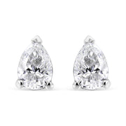 Bids.com 14K White Gold 1/2 Cttw Pear Shape Solitaire Lab Grown Diamond Stud Earrings (F-G Color, VS2-SI1 Clarity) Earrings White Smoke White.Gold / 0.75,White.Gold / 0.25,White.Gold / 0.5,White.Gold / 1